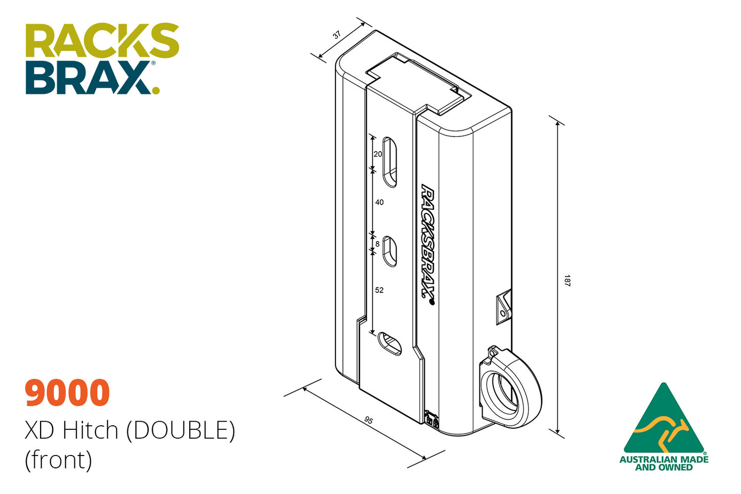 RACKSBRAX XD Hitch (double) 9000